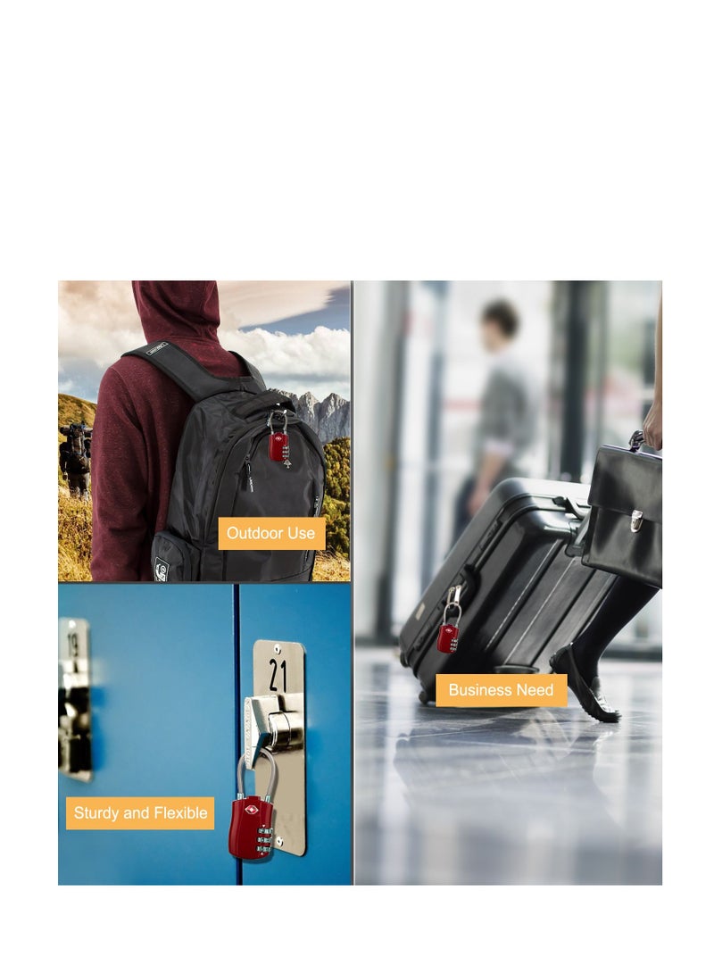 SYOSI TSA Luggage Locks, TSA Approved Luggage Lock 3-Digit Re-settable Combination Lock, Code Lock for Travel Suitcase Luggage Bag Lockers (2PCS Red) [ Zinc Alloy Version] - Image 4