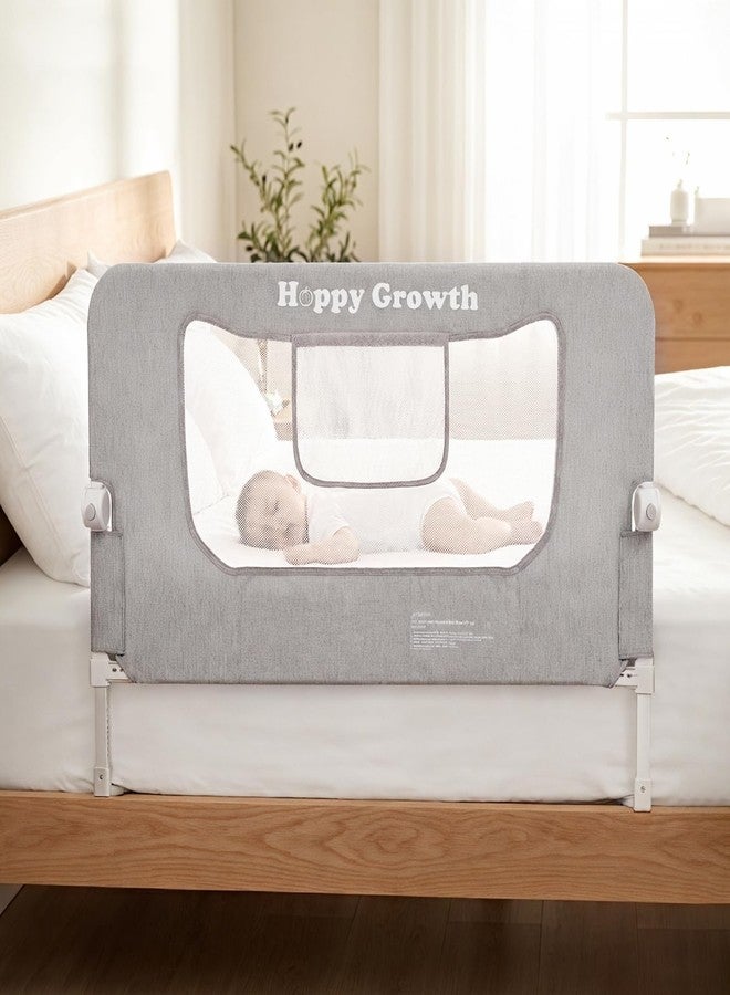 Kajoeiae Bed Rail for Toddlers Swing Down Bed Rail Guard with Stability U-Shape Base Breathable Child Safety Side Bed Rail, Fits Twin Full Queen King Size Beds, Height Adjustable, Gap-Free (59in)