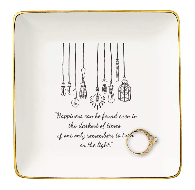 NZY Inspirational Quotes Gifts-Positive Gifts-Affirmations Reminder Gifts-Motivational Gifts-Recovery Gift-Get Well Soon Gifts-Encouragement Gifts-Christmas Gifts-Jewelry Tray Trinket Holder Ring Dish - Image 1