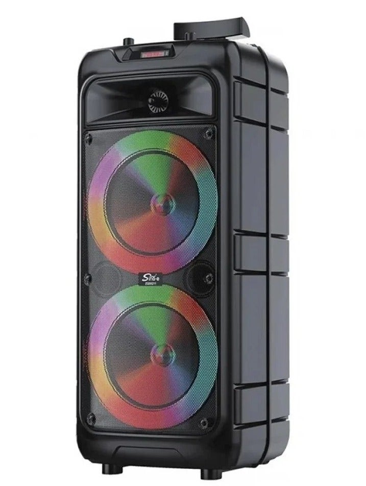 ZQS8211 Rechargeable Wireless Double 20 Inch Trolley Portable Ktv Speaker With Led Light - Image 3