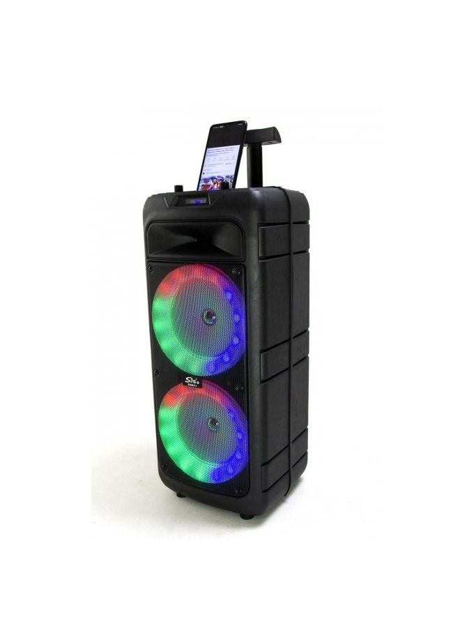 ZQS8211 Rechargeable Wireless Double 20 Inch Trolley Portable Ktv Speaker With Led Light - Image 5