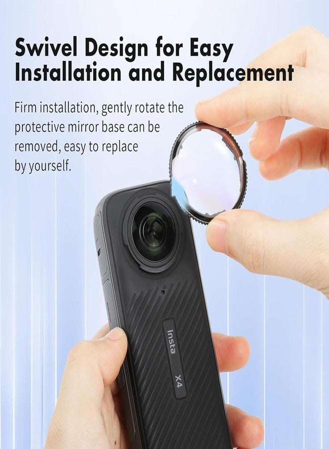 اكشن برو واقي عدسة Action Pro Premium متوافق مع ملحقات كاميرا Insta360 X4، مقاوم للخدش، مطلي بطبقة بصرية، شفاف للغاية، واقي عدسة مضاد للخدش، حامل بمقبض - Image 4