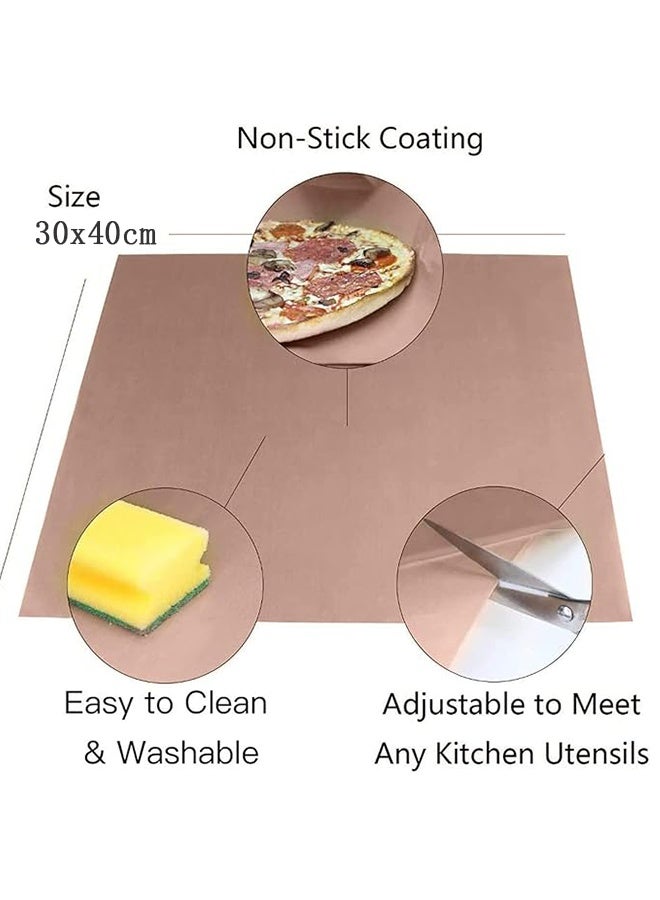 3 Pack Oven Grill Mat Teflon Sheet, for Heat Press Transfer Non-stick Paper Reusable Heat Resistant Craft Mat, High-Temperature Oven Mat Food-Grade Baking Cloth Nonstick Oilcloth - Image 2