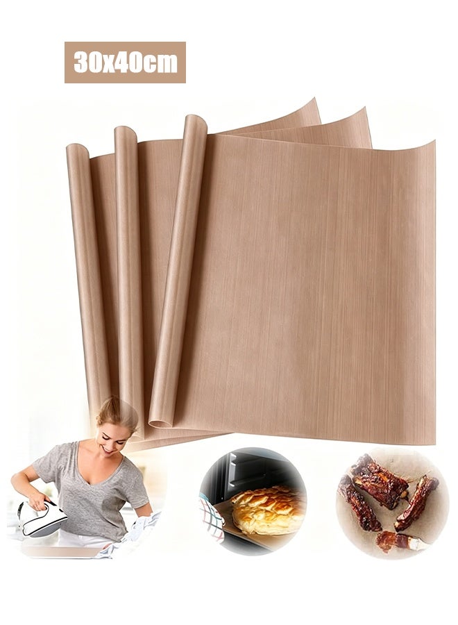 3 Pack Oven Grill Mat Teflon Sheet, for Heat Press Transfer Non-stick Paper Reusable Heat Resistant Craft Mat, High-Temperature Oven Mat Food-Grade Baking Cloth Nonstick Oilcloth - Image 1