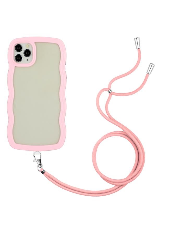 erorex Case For iPhone 11 Pro Max Lanyard Candy Color Wave TPU Clear PC Phone Case - Image 1