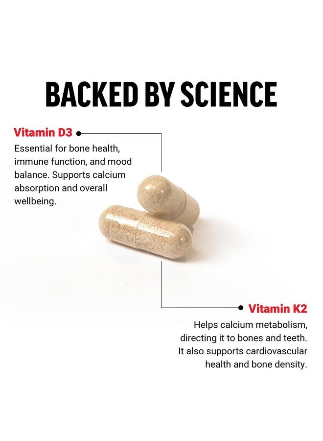 فوريس فاكتور فيتامين د3 ك2 من فورس فاكتور لدعم المناعة وصحة القلب ودعم العظام والمزيد، تركيبة 2 في 1 عالية الفعالية، نباتية، خالية من الجيلاتين، غير معدلة وراثيًا، 120 كبسولة - Image 2