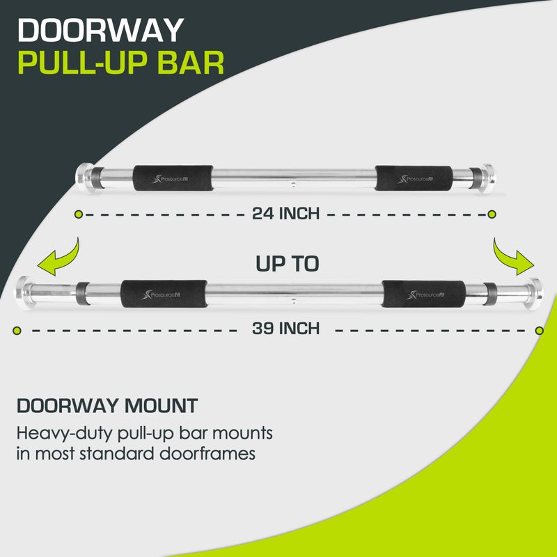 ProsourceFit Heavy Duty Doorway Mount Pull Up/Chin-Up Bar, Adjustable with Foam Grips for Home Workouts - Image 3