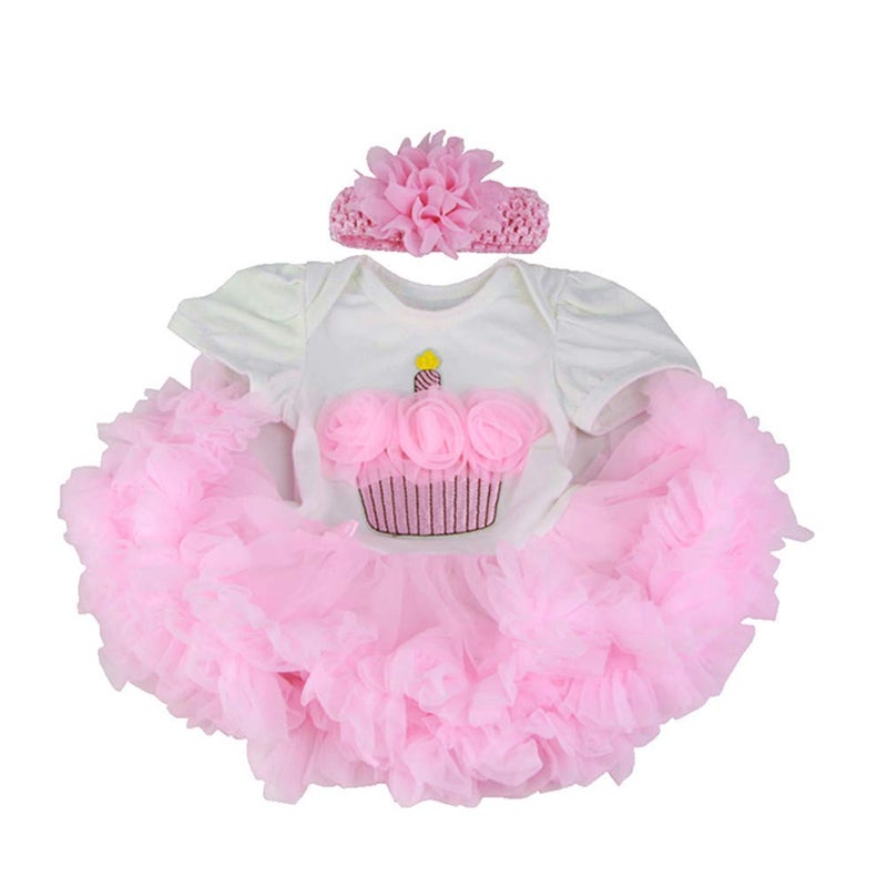 ZIYIUI Reborn Baby Dolls Clothes 22 inch Outfit Accessories 2pcs Set for 20-22 Inch Reborn Doll Newborn Girl White and Pink Skirt - Image 1