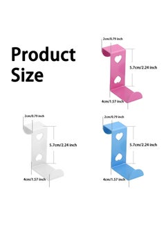 Y&D SYOSI 6 Pcs Over Door Hooks, Stainless Steel Heavy Duty Hooks Z-Shaped for Hanging Coat/Towel/Bag/Robe Bedroom/Bathroom/Kitchen/Office (Pink, Blue, White)  - Image 2