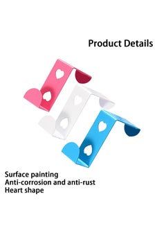 Y&D SYOSI 6 Pcs Over Door Hooks, Stainless Steel Heavy Duty Hooks Z-Shaped for Hanging Coat/Towel/Bag/Robe Bedroom/Bathroom/Kitchen/Office (Pink, Blue, White)  - Image 5