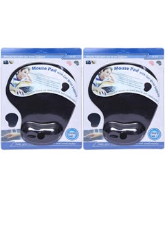 LOGILILY Logilily MousePad with Gel Wrist Support Black | L-1108 Pack Of 2  - Image 1