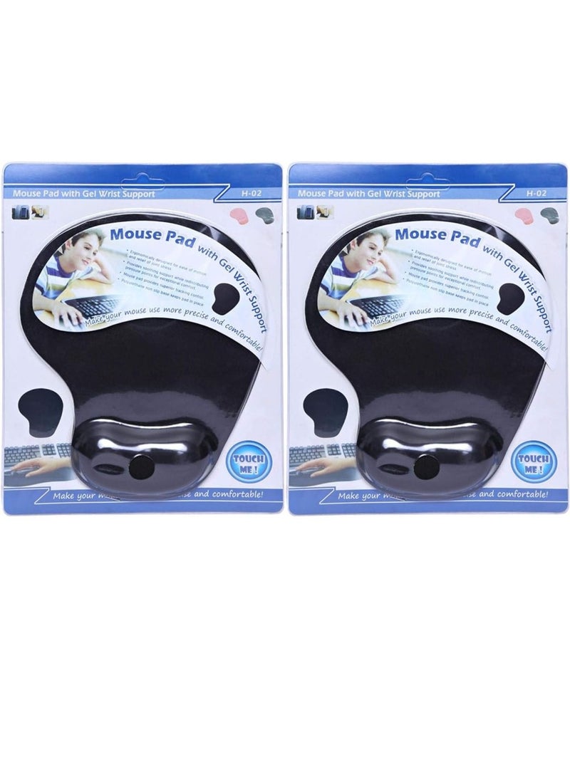 Logilily MousePad with Gel Wrist Support Black | L-1108 Pack Of 2 - Image 1