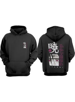 The Wert Unisex Naruto Itachi Uchiha Design Front Back Printed Regular Fit Black Sweatshirt  - Image 1