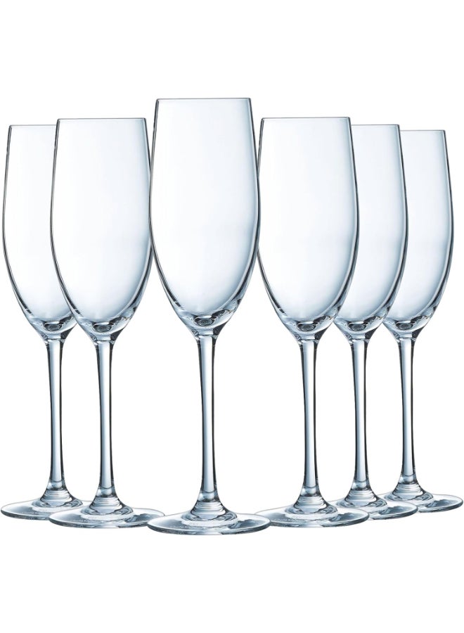 Luminarc Menades Stemmed Glass 24cl Set of 4 – Elegant Krysta Lead-Free Crystal Flute-Style Stemware for Sparkling Beverages, Water and Mocktails – Clear – Made in France - Image 1
