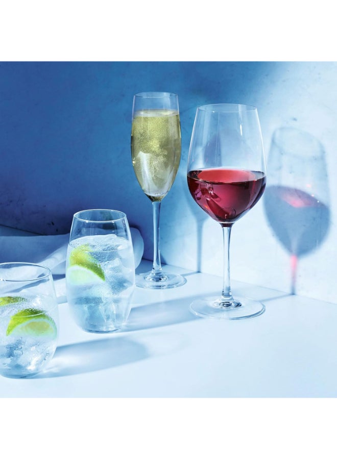 Luminarc Menades Stemmed Glass 24cl Set of 4 – Elegant Krysta Lead-Free Crystal Flute-Style Stemware for Sparkling Beverages, Water and Mocktails – Clear – Made in France - Image 5