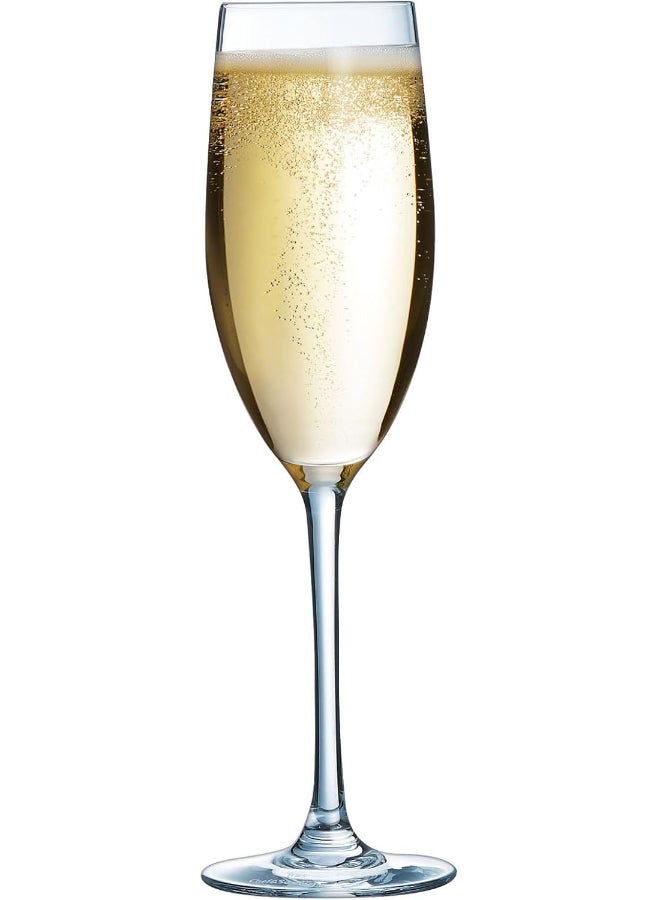 Luminarc Menades Stemmed Glass 24cl Set of 4 – Elegant Krysta Lead-Free Crystal Flute-Style Stemware for Sparkling Beverages, Water and Mocktails – Clear – Made in France - Image 3