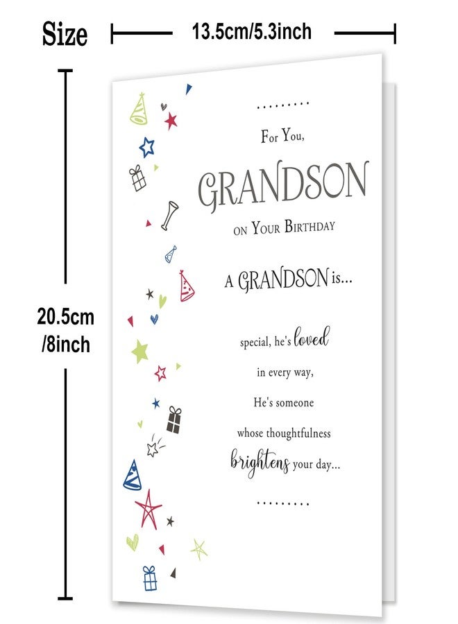 HEJOYN Grandson Birthday Card, Birthday Card & Gitfs for Grandson - Image 3