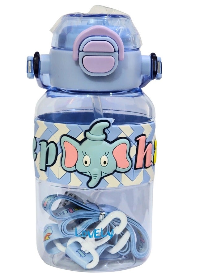 Happy Home 600ml Healthy Premium Quality Kids Water Bottle Acrylic Children's Cup Portable Kids Water Bottle with Straw, Fashion Design Large Capacity BPA Free Water Bottle for School, Shopping, Sports, Travel  - Image 3