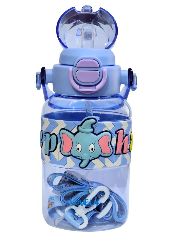 Happy Home 600ml Healthy Premium Quality Kids Water Bottle Acrylic Children's Cup Portable Kids Water Bottle with Straw, Fashion Design Large Capacity BPA Free Water Bottle for School, Shopping, Sports, Travel  - Image 4