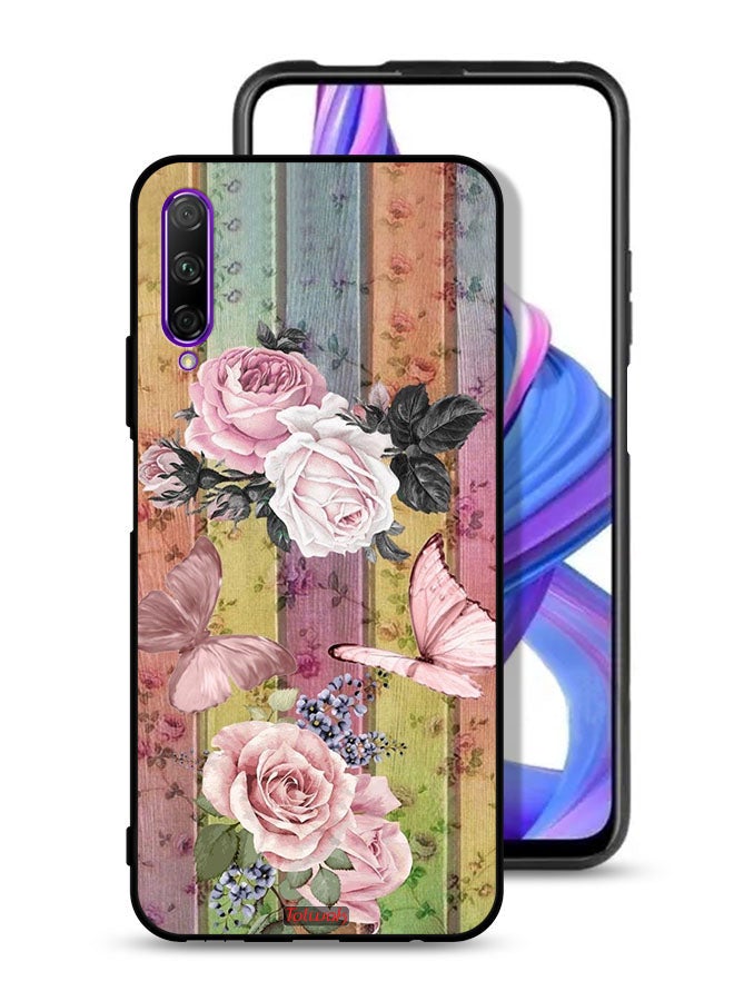Tolwak Honor 9X Pro Protective Case Cover Peach Butterflies And Roses - Image 1