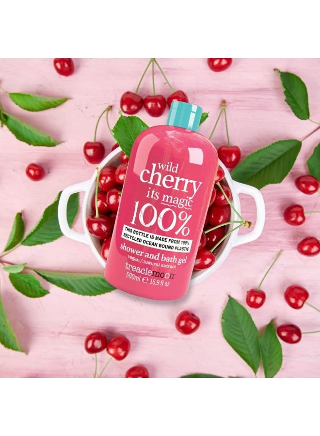 Treaclemoon Wild Cherry Magic Moisturizing Shower & Bath Gel with Natural Cherry Extracts - Cleanse & Nourishes | Skin Care Treatment | Paraben Free | Vegan Friendly - 500 Ml - Image 2