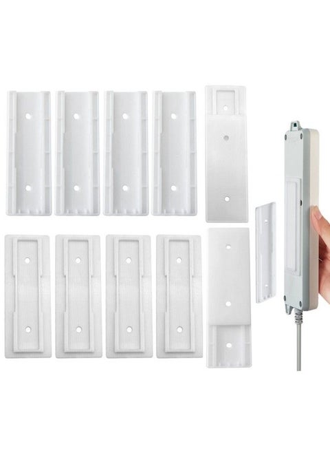 6 Pack Power Strip Holder Self Adhesive Fixator Wall Mount Plugin Socket Fixer Bracket Stand Surge Protector Punch Free For Remote Control Router Desk Computer Office Cable Management Rectangle