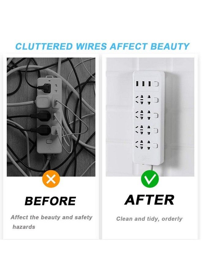 ACKLLR - 6 Pack Power Strip Holder Self Adhesive Fixator Wall Mount Plugin Socket Fixer Bracket Stand Surge Protector Punch Free For Remote Control Router Desk Computer Office Cable Management Rectangle - Image 1