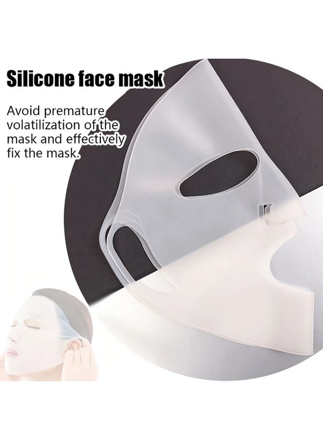 Reusable Silicone Mask Covers Hydrating Sheet For Skin Mask To Prevent Evaporation Secure Prevent Slipping Facial Treatments 1pc - Image 1