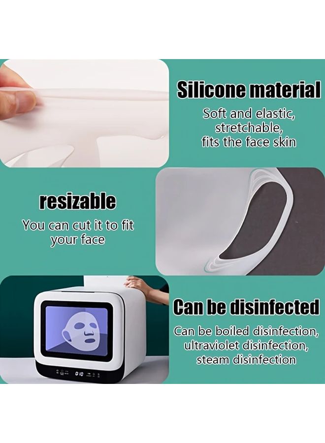Reusable Silicone Mask Covers Hydrating Sheet For Skin Mask To Prevent Evaporation Secure Prevent Slipping Facial Treatments 1pc - Image 5