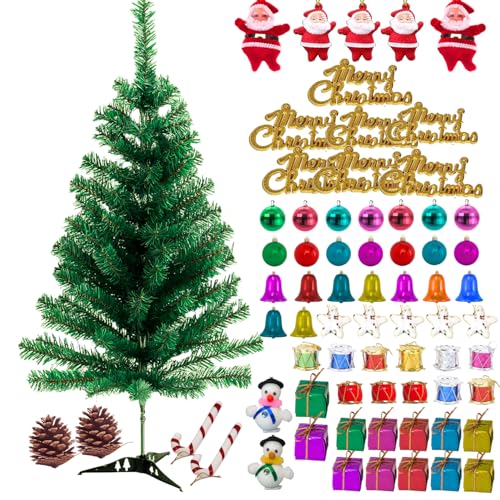DRYPHON 3 Feet Christmas Tree with 21 Decorations Ornaments for Home Decor | Merry Christmas Tree with Stand and Decoration Items for Xmas Decor - Image 1