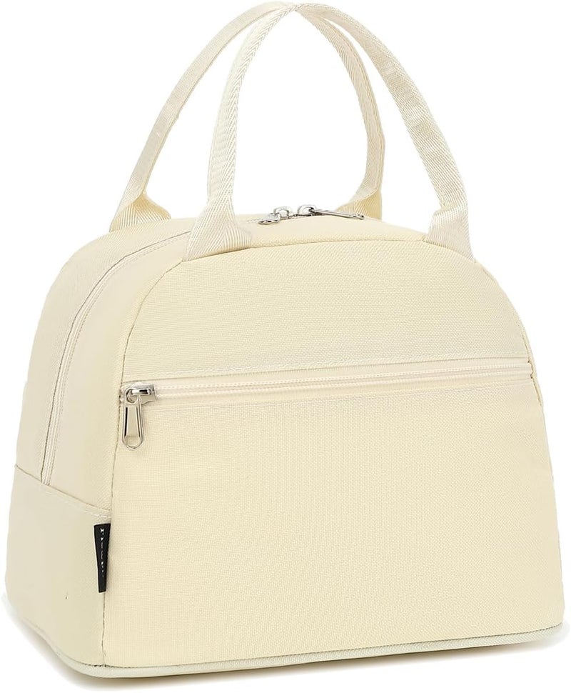 FlowFly Insulated Lunch Cooler Bag - Tote Bag Organizer for Women/Men, Beige - Image 1