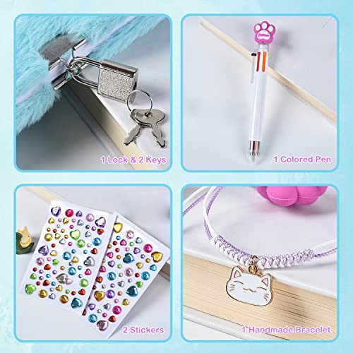 PJDRLLC Diary for Girls with Lock and Keys, Kids Journal Travel Notebook for 6-10, Cute Secret Dream Diary with Multicolored Pen, Stickers, Practical Gift for Birthday, Christmas (B Smile Cat) - Image 5