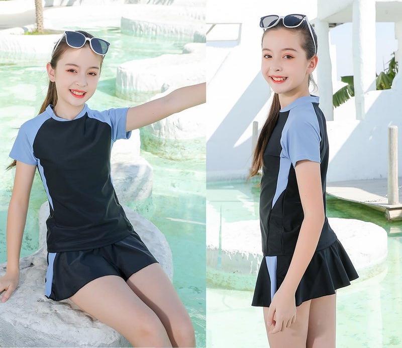 KORADI Girls Swimsuits Rash Guard Swim Sets Kids Two-Piece Bathing Suits Teen Swimwear Beach Shorts Sun Protection Swim Shirts 8-14 Years - Image 4