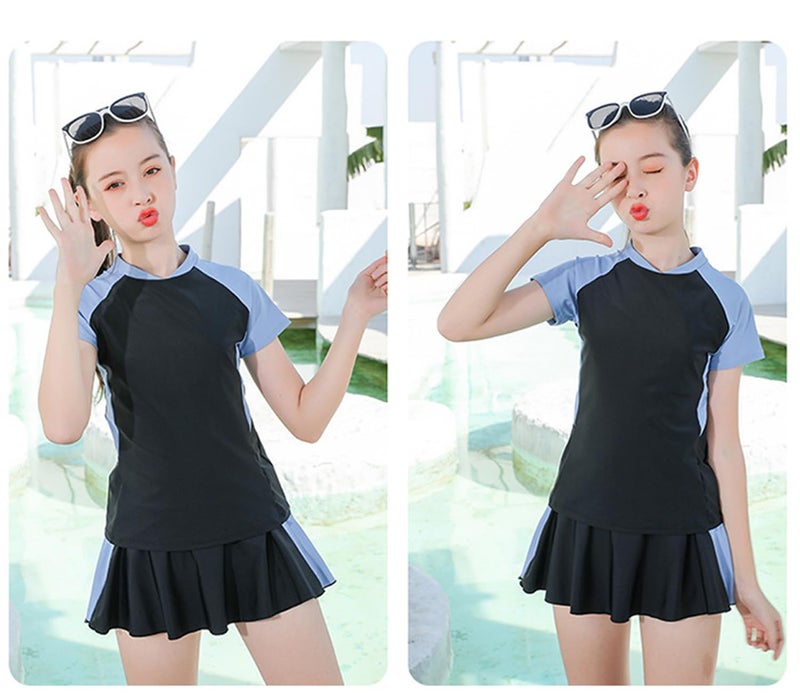 KORADI Girls Swimsuits Rash Guard Swim Sets Kids Two-Piece Bathing Suits Teen Swimwear Beach Shorts Sun Protection Swim Shirts 8-14 Years - Image 5