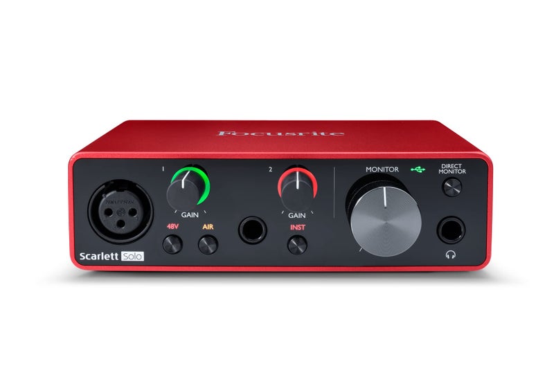 Focusrite Scarlett Solo 3rd Gen USB Audio Interface for Guitarists, Vocalists, Podcasters or Producers to record and playback studio quality sound - Image 1