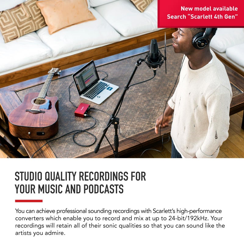 Focusrite Scarlett Solo 3rd Gen USB Audio Interface for Guitarists, Vocalists, Podcasters or Producers to record and playback studio quality sound - Image 4