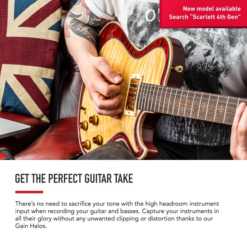 Focusrite Scarlett Solo 3rd Gen USB Audio Interface for Guitarists, Vocalists, Podcasters or Producers to record and playback studio quality sound - Image 3