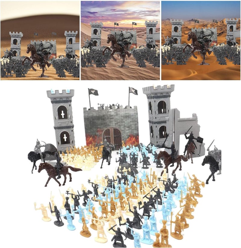 كلاراكو لعبة بناء مركبات فرسان، ملحق لعبة بلاستيكية، نموذج تطوير قلعة وجنود ورجال جيش لتزيين المنزل للأطفال الأولاد - Image 5
