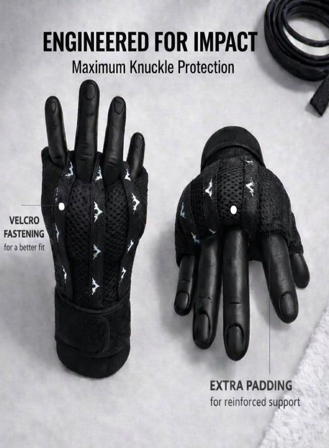 ONOMASTE - Ultra Padded Professional Boxing Gloves with Quick Release System- Boxing Bandages- Boxing Bandages- Boxing Mitten- Boxing Bandage - Under Gloves - Boxing Band (Black, M) - Image 2