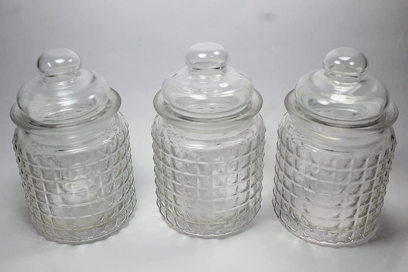Koyet Pop Jar Glass Storage Jars - 300 ml, Transparent (3pcs) - Image 1
