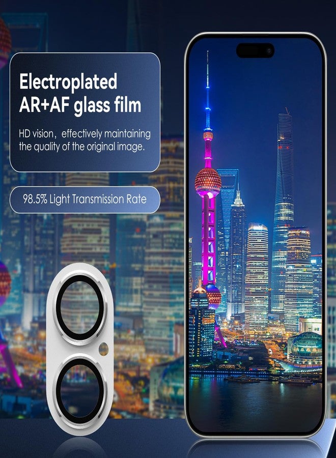 CloudValley for iPhone 16 /iPhone 16 Plus Camera Lens Protector, [AR+AF 98% Transmittance] [Full Coverage] Ultra-HD Tempered Glass Cover, Metal Lens Screen Protective,White - Image 5