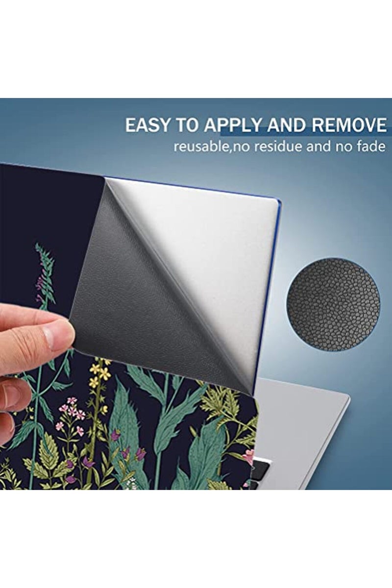 Newplenty Laptop Skin Sticker, 13.3 14 15 15.4 15.6 inch Laptop Skins, Universal Vinyl Decal, Dustproof Scratch Resistant Reusable Cover Protector with Free 2 Wrist Pads (Flower in Black Background) - Image 3