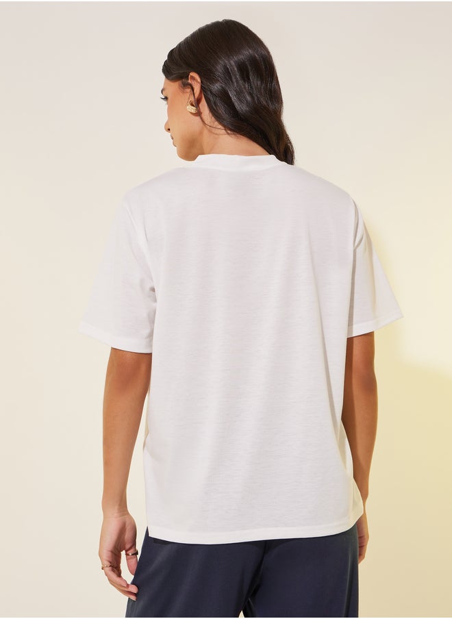 Take Two Embroidered Round Neck T-Shirt  - Image 4