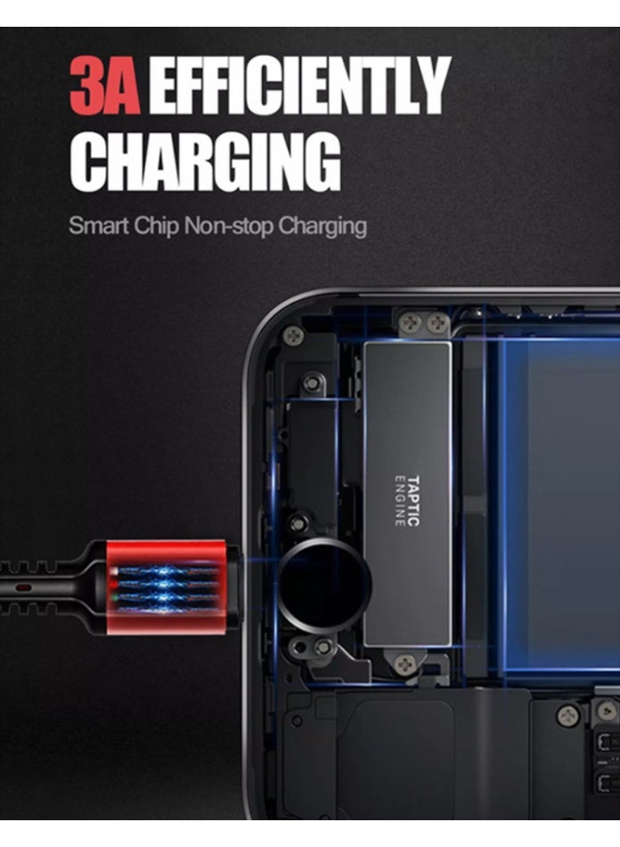 ريبنيو كابل شحن سريع 3 في 1 متعدد الألوان - Image 3