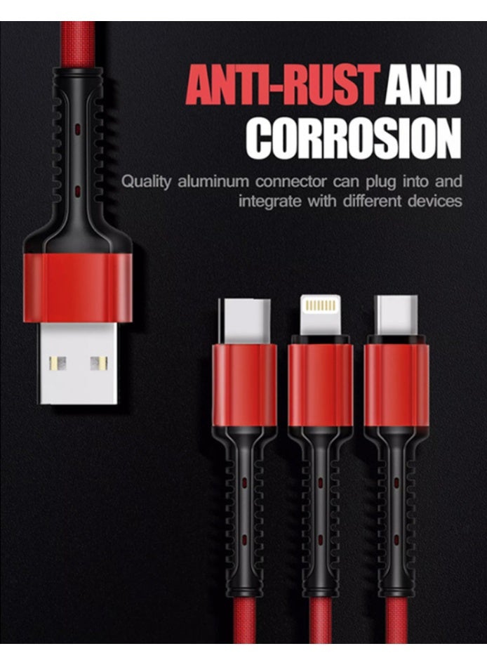 ريبنيو كابل شحن سريع 3 في 1 متعدد الألوان - Image 5