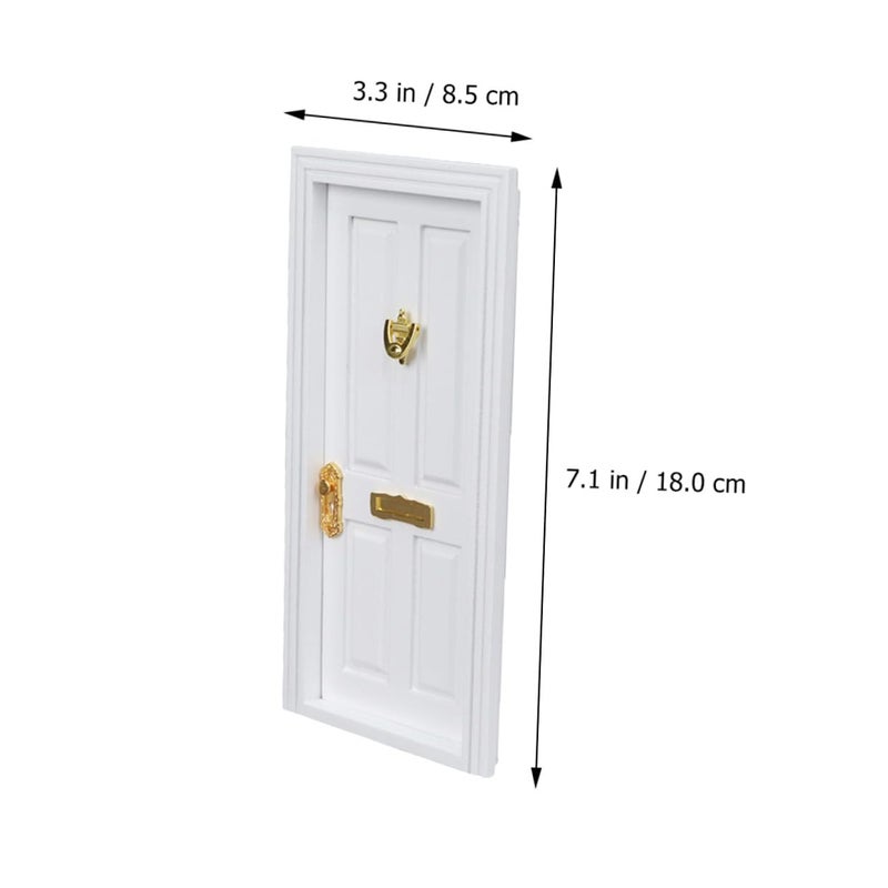 White Miniature Wood Door Model 4 Panel Mini House Door For Dollhouse Accessories Fairy Garden Decor - Image 3