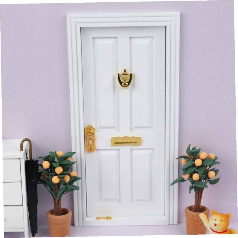 White Miniature Wood Door Model 4 Panel Mini House Door For Dollhouse Accessories Fairy Garden Decor - Image 5