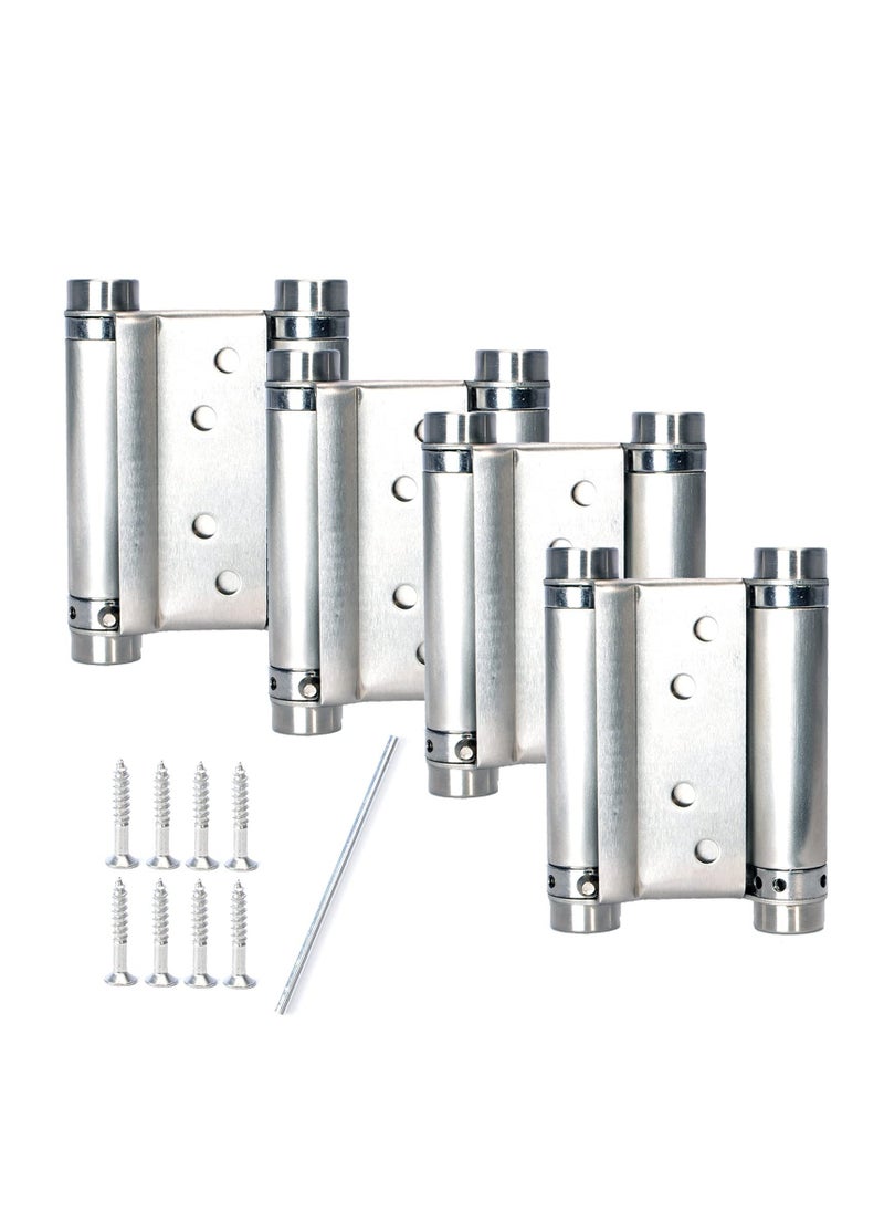Generic Double Action Spring Hinges - Self-Closing Door Hinges for Swinging Doors ,201 Stainless Steel, Including Pins and Screws for Cafe, Saloon, and Pub Doors 4Pack (3inch)  - Image 1
