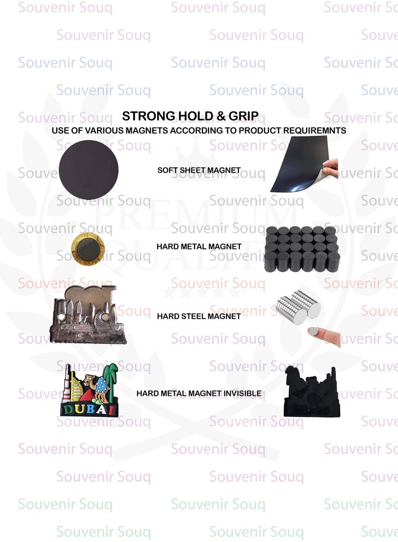 Souvenir Souq Dubai skyscraper metal magnets 6×6 cm (2 pcs), stylish design for fridge décor or gifting. - Image 3