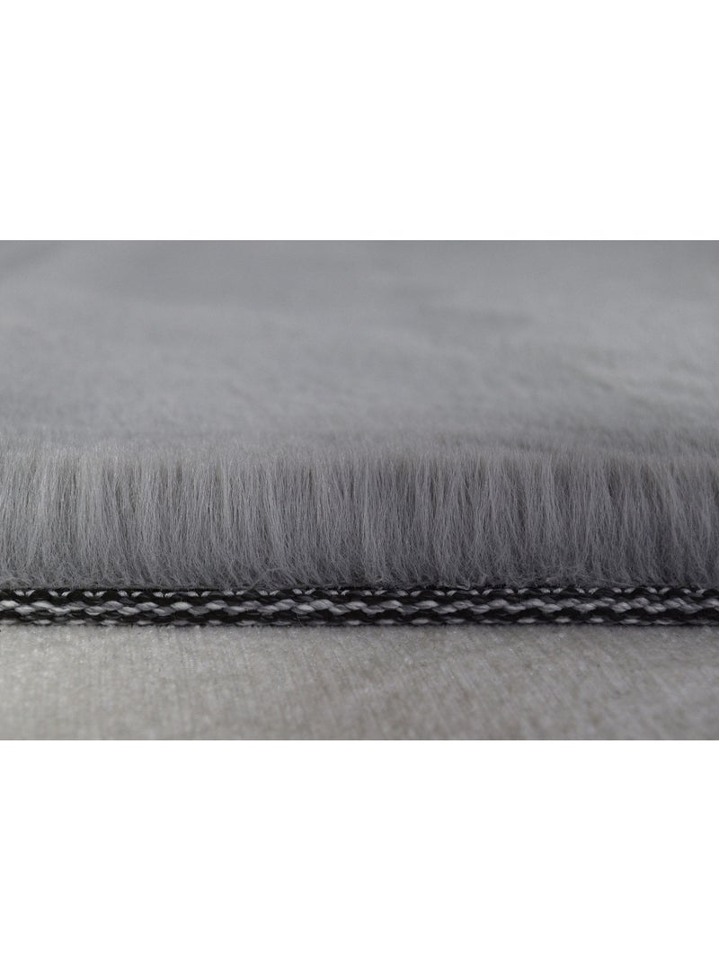 شركة موكيت ماك سجادة ماك فرو الأرنب مقاس : 170x80 سم-رمادى فاتح - Image 4